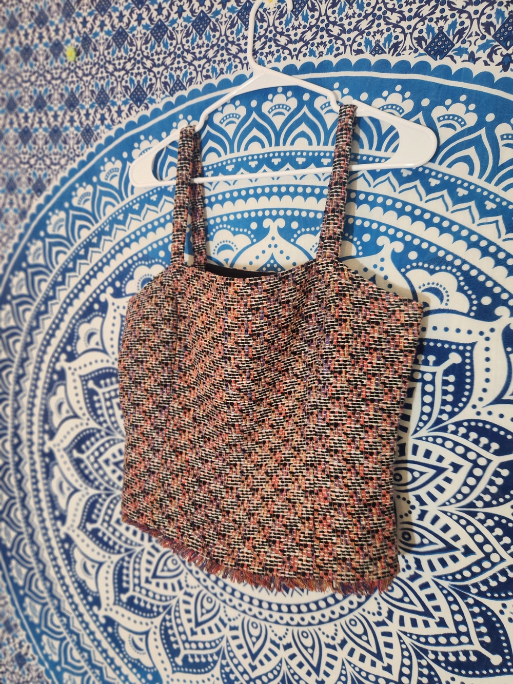 Doncaster Multicolor Tweed Cami Top - Black, Pink, Orange